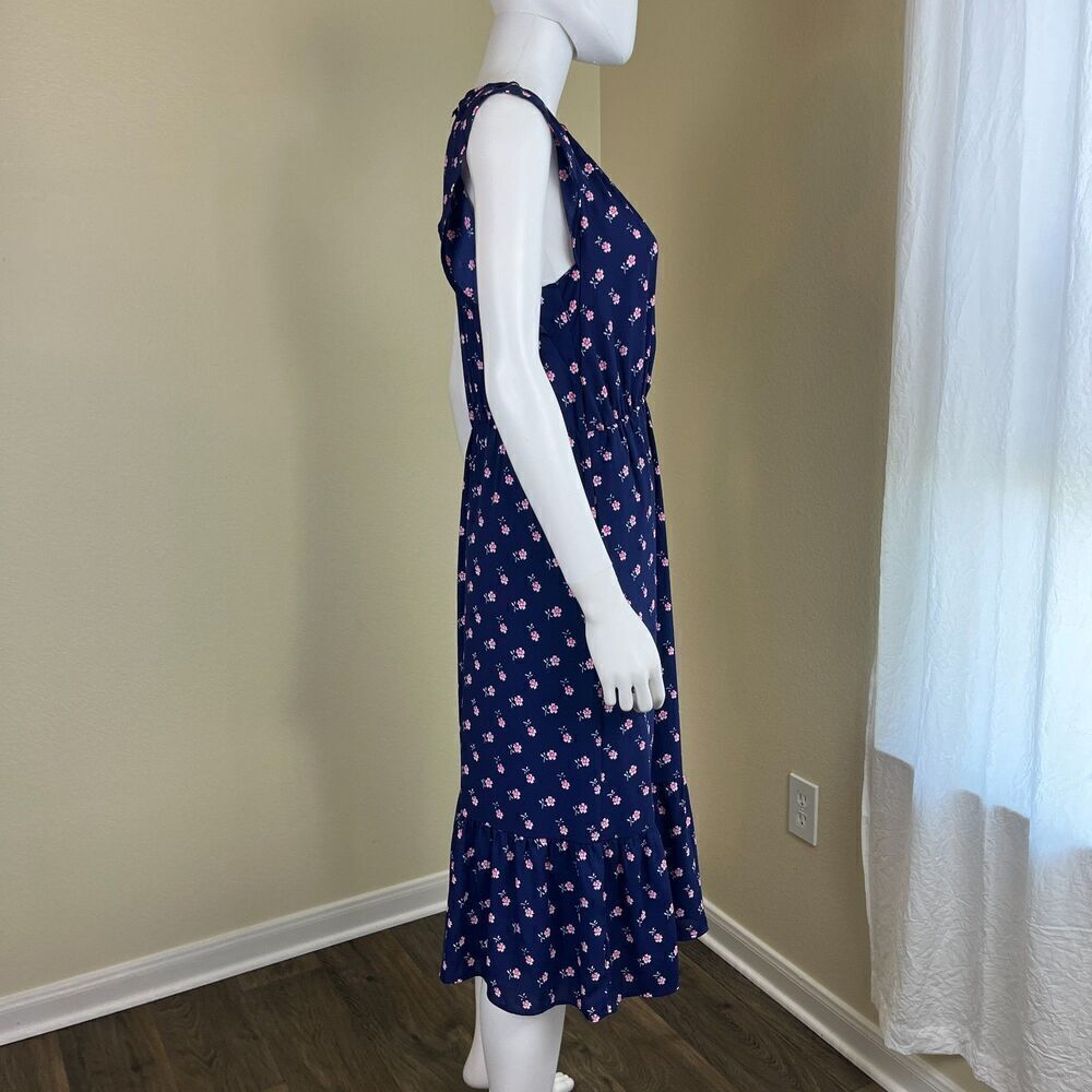 J.Crew Women's Size S Blue Ditsy Floral Midi NEW Sheath Tiered Dress Cottagecore - Picture 12 of 12